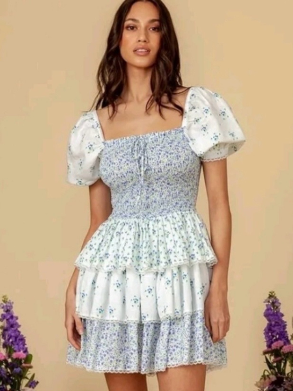 Fillyboo Floral Tiered Mini Dress